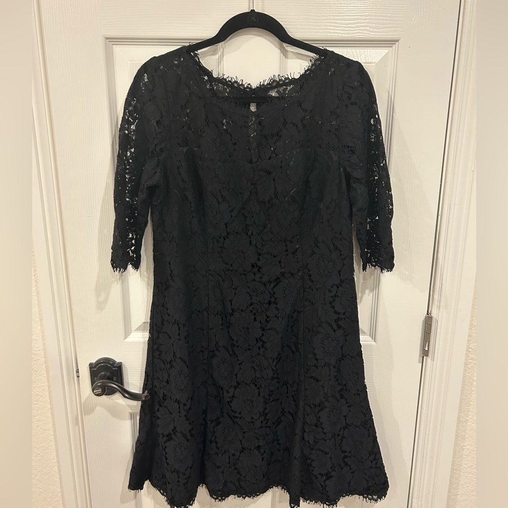 Eliza J Black Lace Long Sleeve Dress